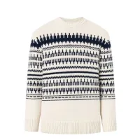Knowledge Cotton Apparel Men's Knitted Pattern Crew Neck