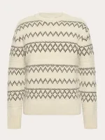 Knowledge Cotton Apparel Men's Knitted Pattern Crew Neck Knowledge Cotton Apparel Men's Knitted Pattern Crew Neck