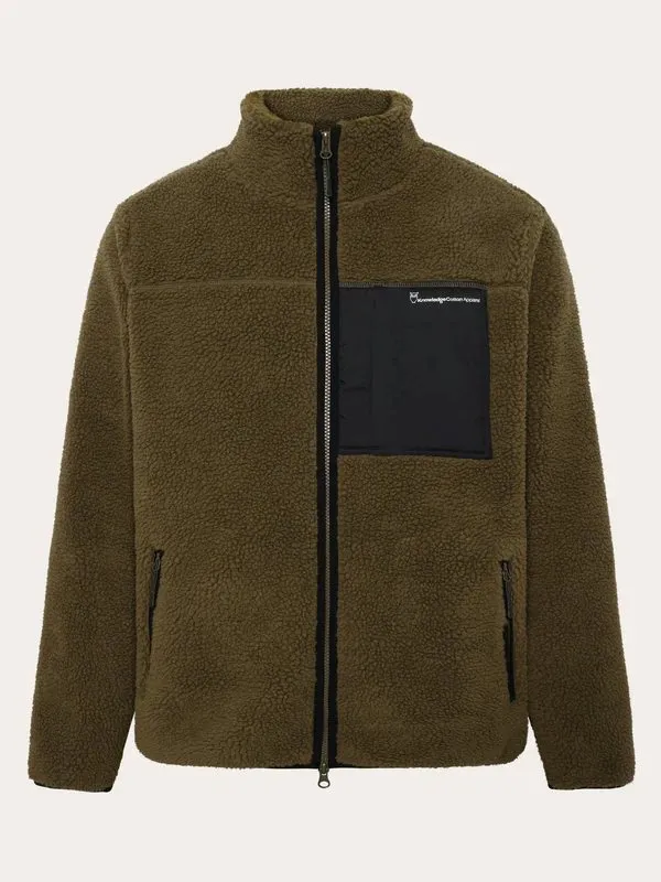 Knowledge Cotton Apparel Men's Teddy Fleece Zip Sweat