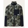Knowledge Cotton Apparel Oversized Jaquard Sherpa Jacket, Green aop 2