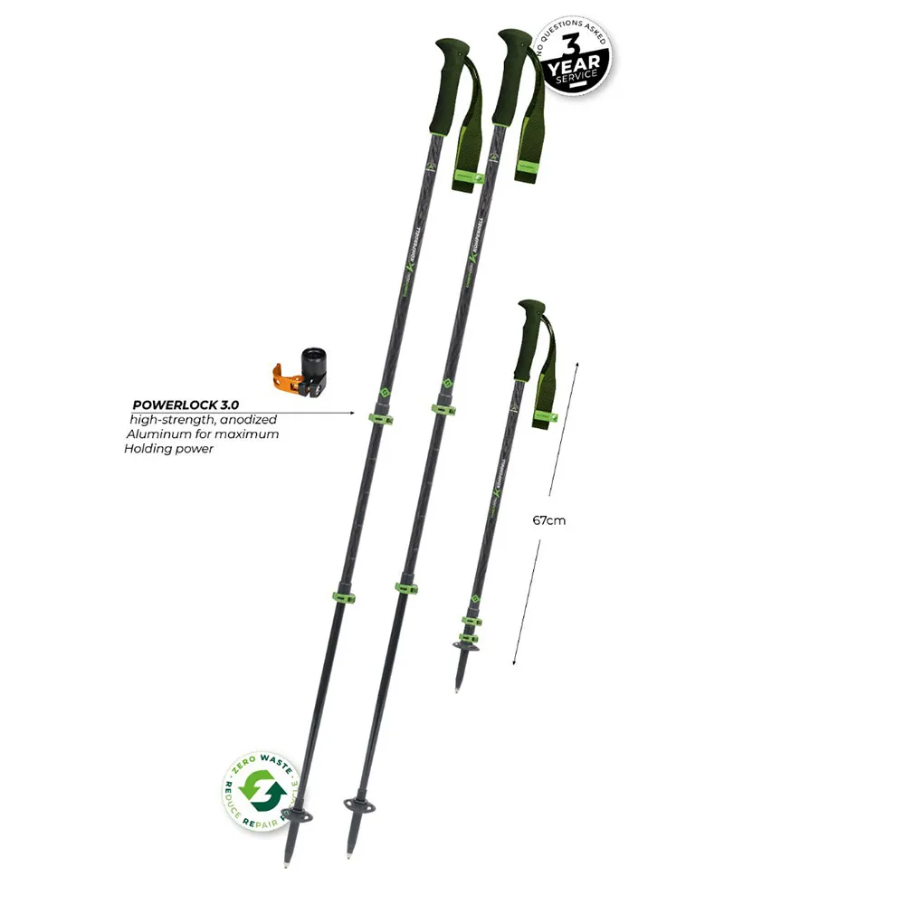 Komperdell Carbon Evo Zero Spaserstokker, 105-140cm