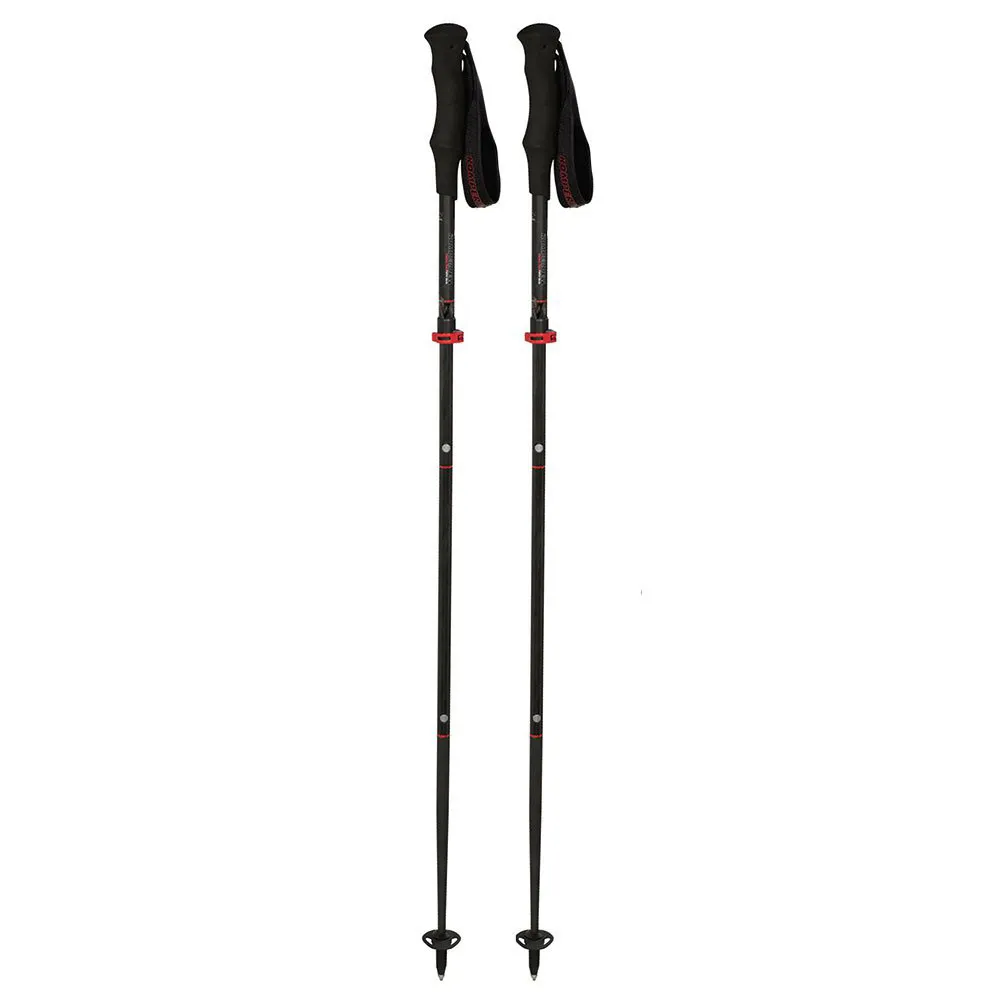 Komperdell Carbon Fxp.4 Trail Ultralight Vario Compact Spaserstokker, Black / red, 105-125cm Komperdell Carbon Fxp.4 Trail Ultralight Vario Compact Spaserstokker, Black / red, 105-125cm