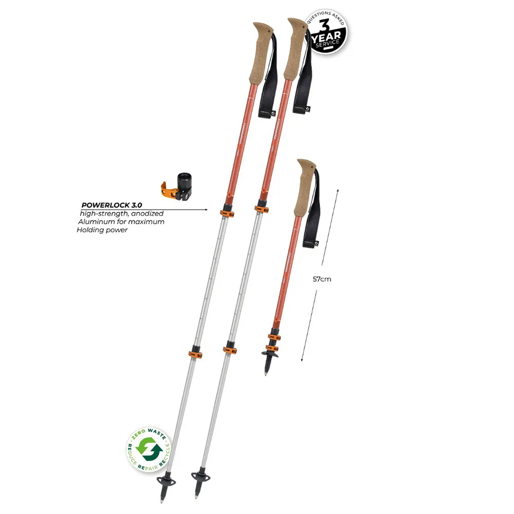 Komperdell Ridgehiker Zero Compact Spaserstokker, 90-120cm