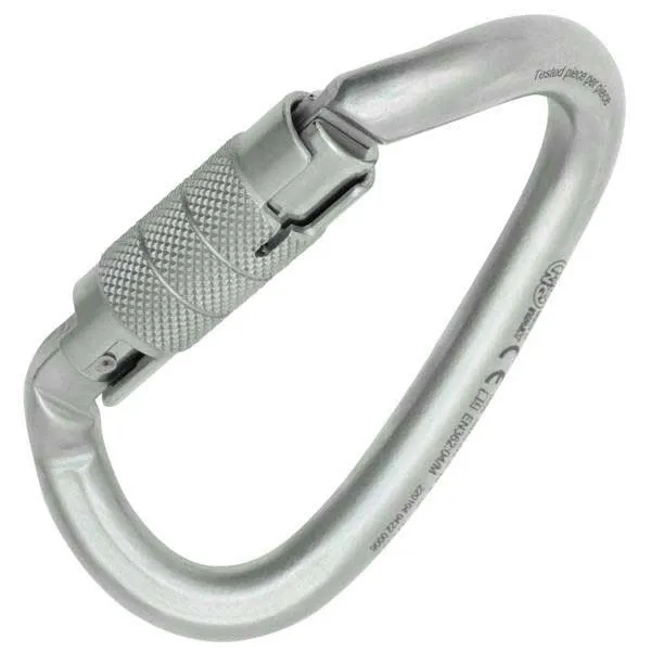 Kong Stål Spiralformet Vridelås Med Måneformet Karabinkrok, White, One Size