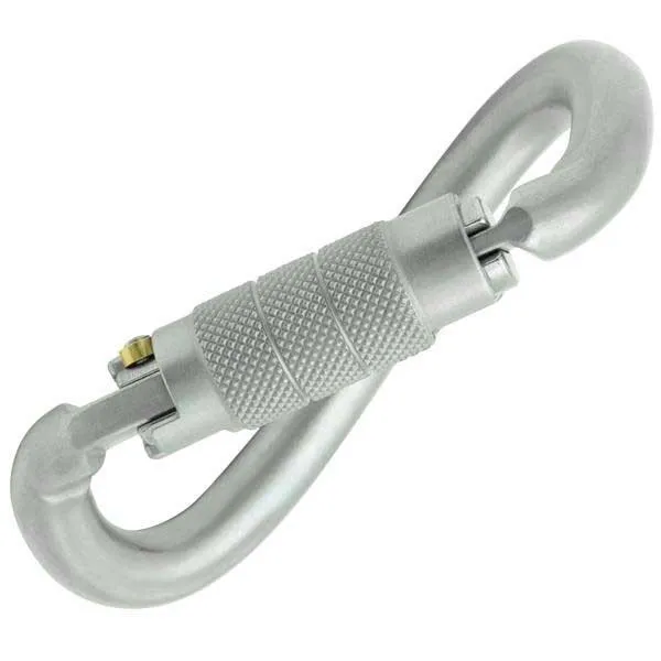 Kong Stål Spiralformet Vridelås Med Måneformet Karabinkrok, White, One Size