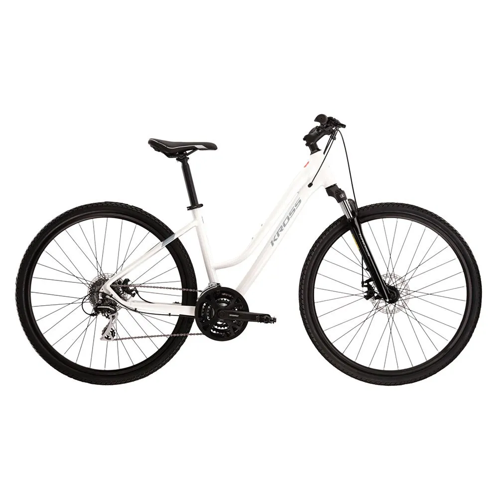 Kross Evado 3.0 Sykkel, White / coral, M, Hybridsykkel Kross Evado 3.0 Sykkel, White / coral, M, Hybridsykkel