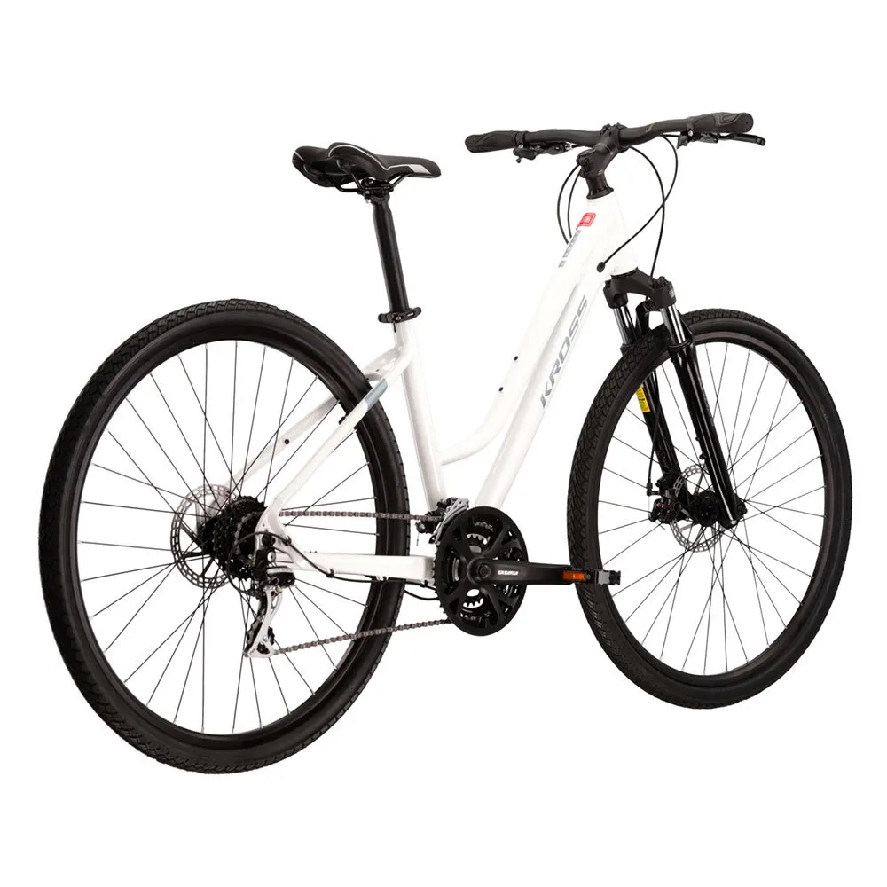 Kross Evado 3.0 Sykkel, White / coral, M, Hybridsykkel Kross Evado 3.0 Sykkel, White / coral, M, Hybridsykkel