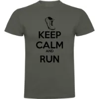 Kruskis Keep Calm And Run Kortarmet T-skjorte male