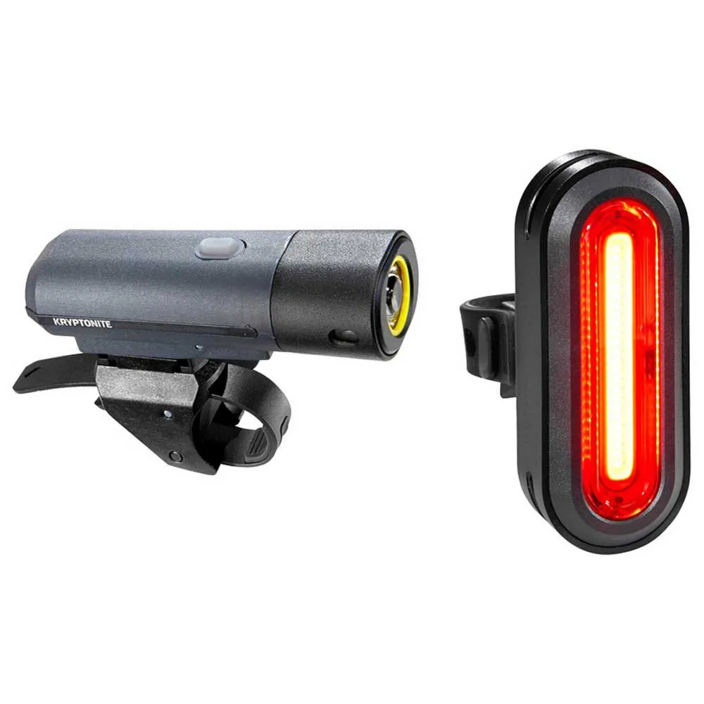 Kryptonite Alley F-650+avenue R-50 Cob Sykkellyktesett Refurbished, Black, 650/50 Lysstyrker