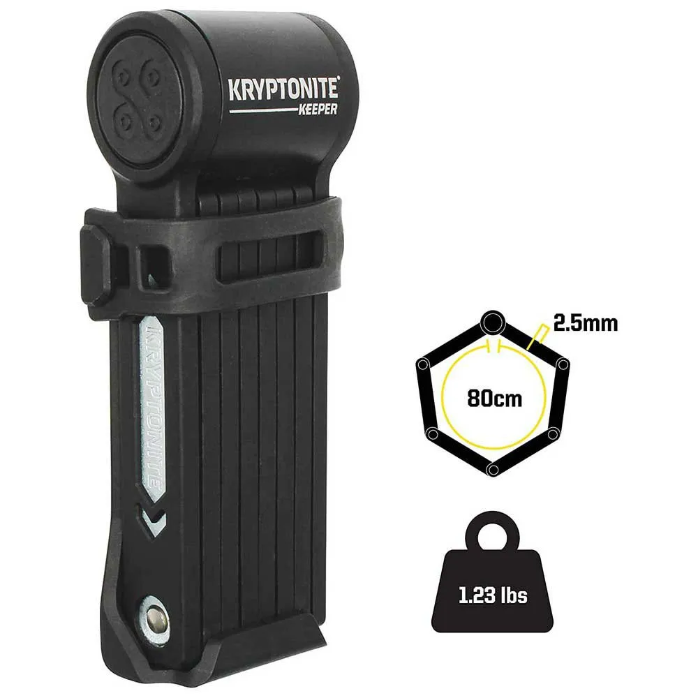 Kryptonite Keeper Mini Sykkellås, Black, 80cm