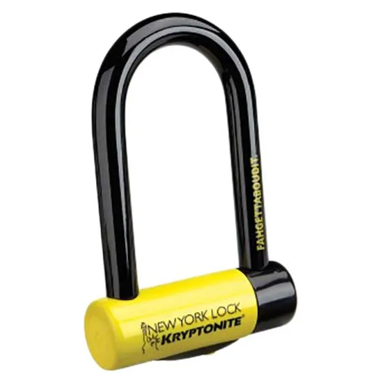 Kryptonite New York Fahgettboudit Mini U-lås Refurbished, Yellow, 8.3 x 15cm