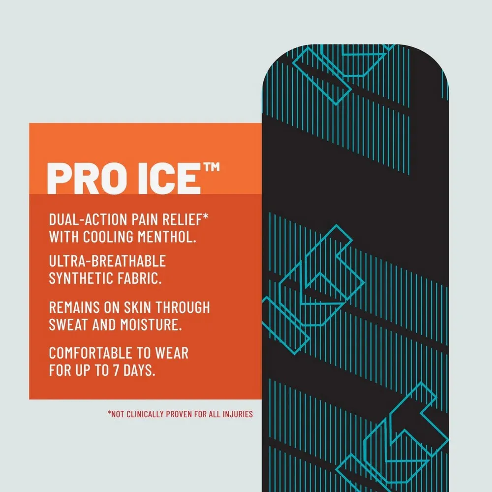 KT Tape Pro Ice 5.1x25.4cm 20 Units Forkuttet Kinesiologitape, Black, One Size