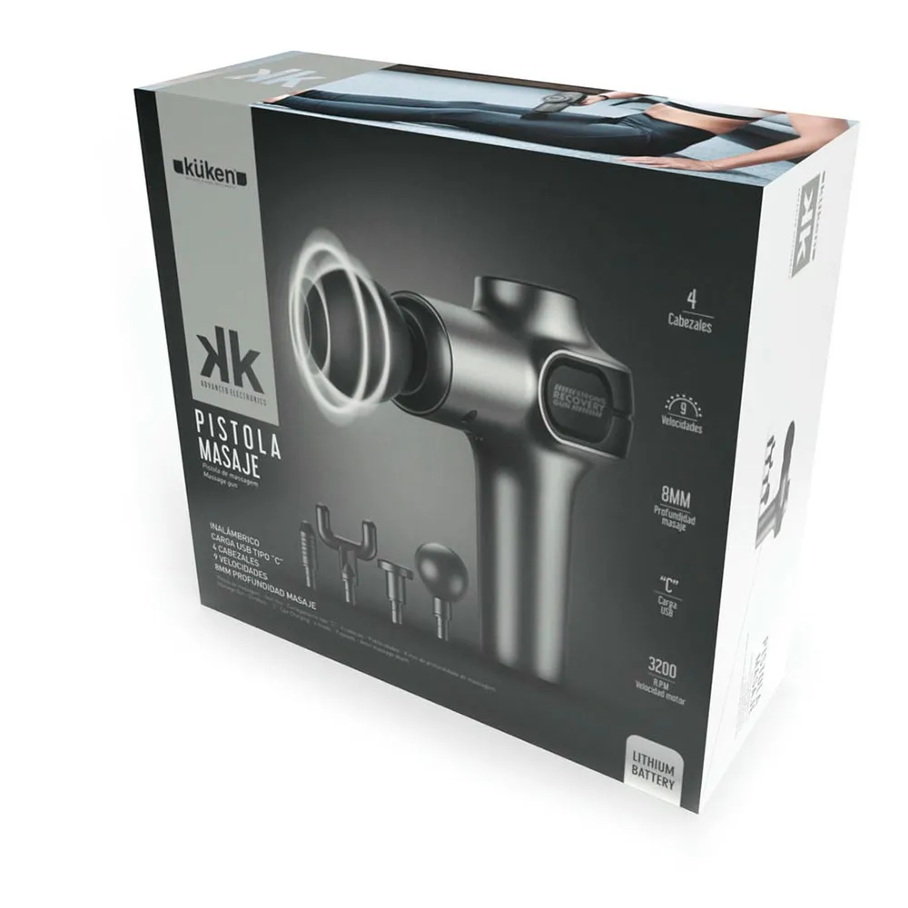 Kuken 49269 Massasjepistol, Black / grey, One Size