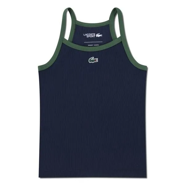 Lacoste Logo Rib Ermeløs T-skjorte