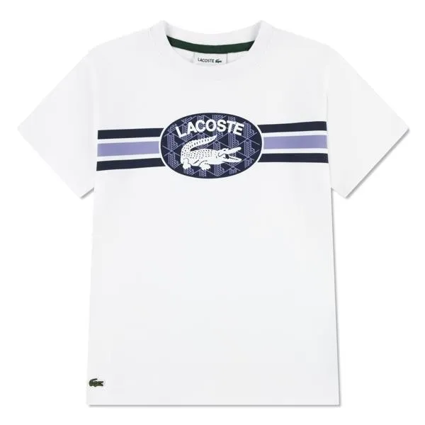 Lacoste Striped Logo Kortarmet T-skjorte