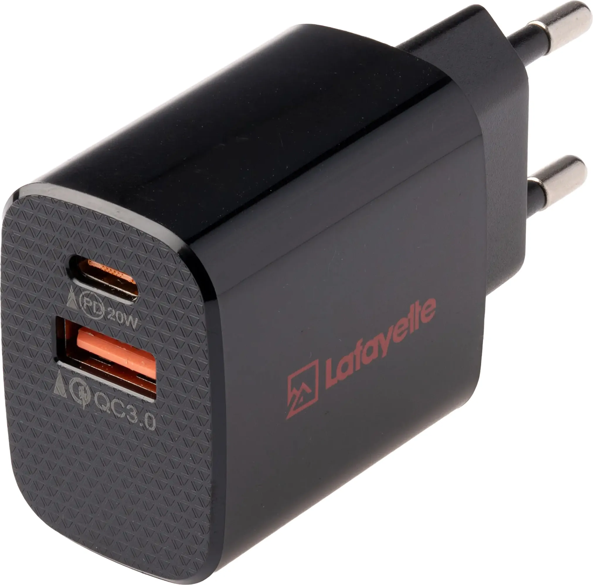 Lafayette Wall Charger USB-A and USB-C, Black, One Size