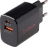 Lafayette Wall Charger USB-A and USB-C, Black, One Size