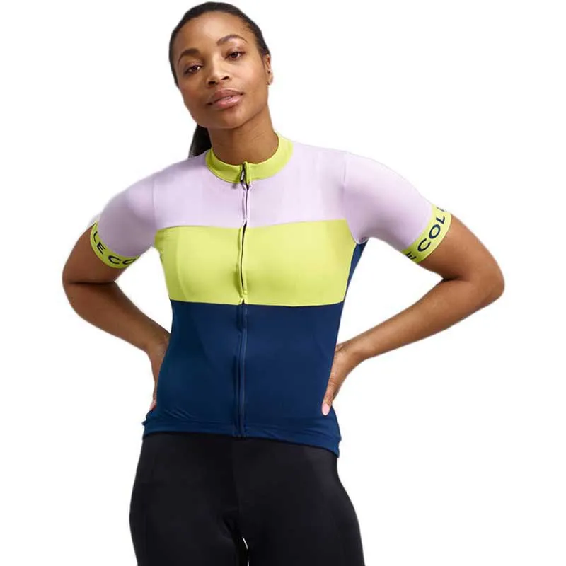 LE COL Sport Kort Ermet Trøye, Navy / peacock / lilac, XS