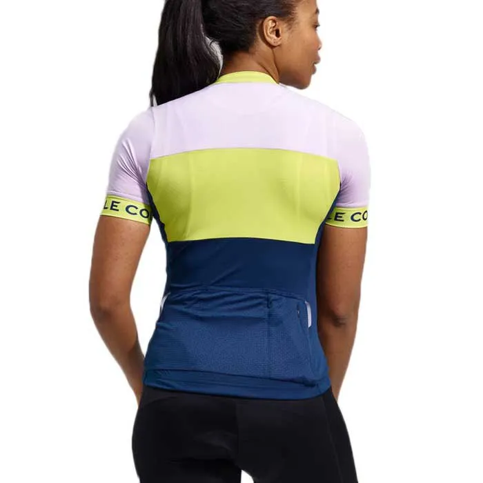 LE COL Sport Kort Ermet Trøye, Navy / peacock / lilac, XS