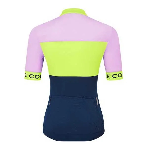 LE COL Sport Kort Ermet Trøye, Navy / peacock / lilac, XS