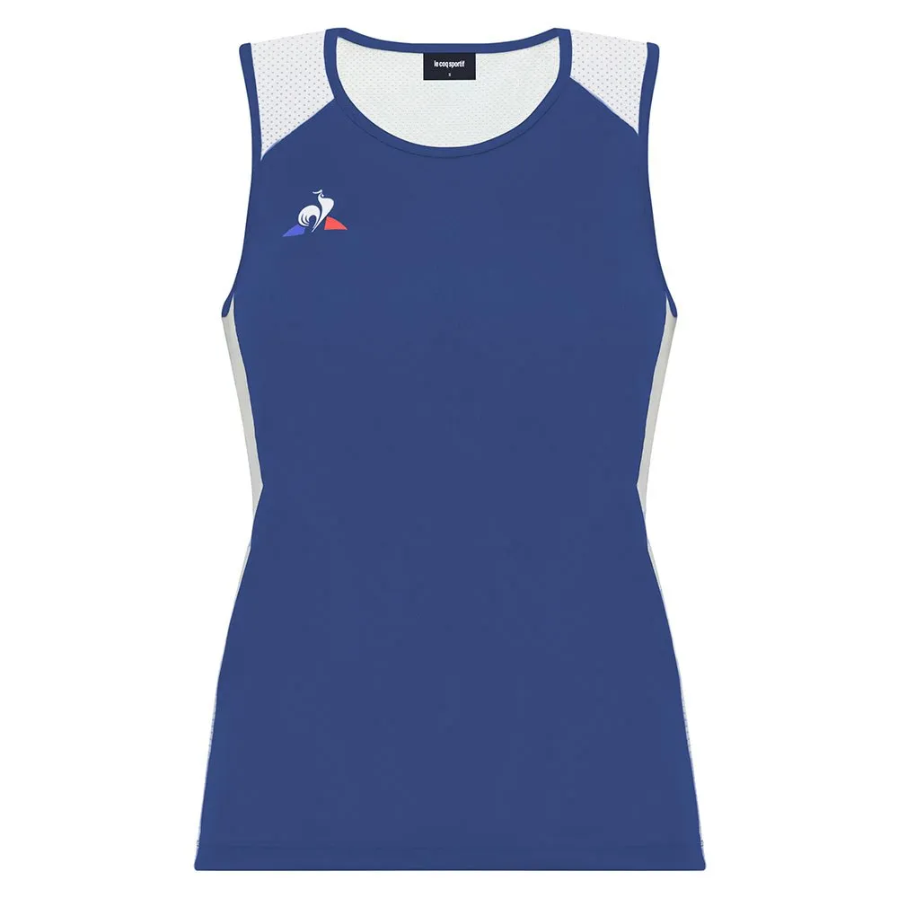 Le Coq Sportif Running Ermeløs T-skjorte female, Cobalt
