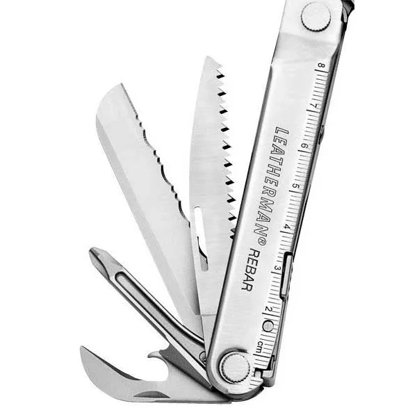 Leatherman Rebar Nylon Sheath Cardboard Multiverktøy, Stainless steel, Nylon Sheath and cardboard box