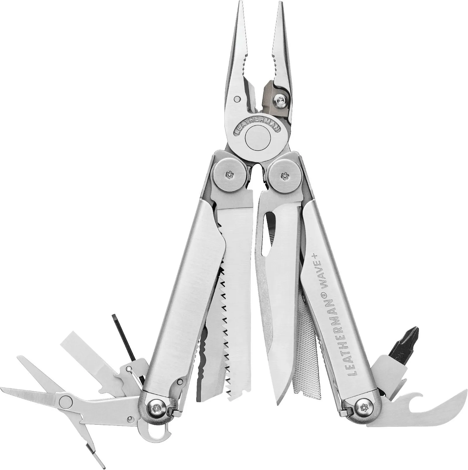 Leatherman Wave+ stainless steel m/sort nylontaske
