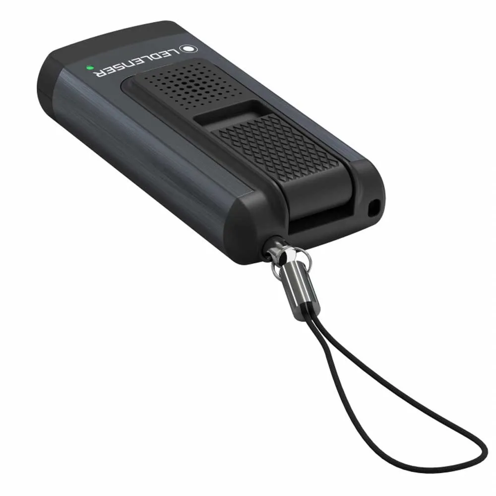 LEDLENSER K46r Sikkerhetsminne 4 Gb Oppladbar Lommelykt Nøkkelring, Grey, 400 Lysstyrker