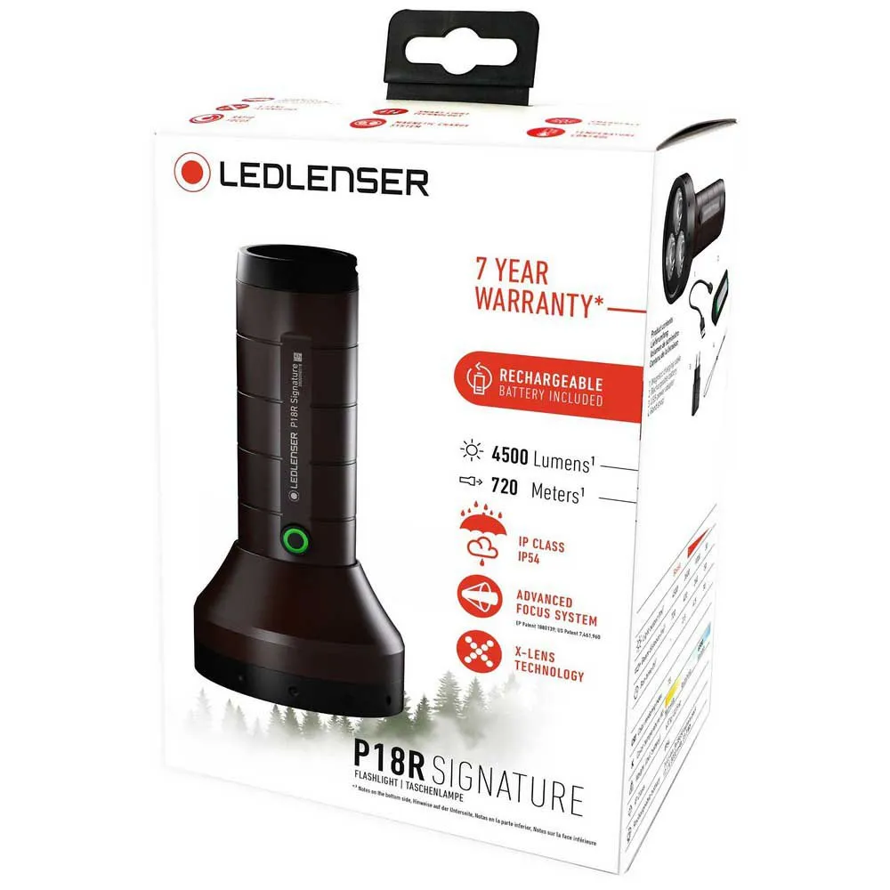 LEDLENSER P18r Signature Lommelykt, Black, 4500 Lysstyrker LEDLENSER P18r Signature Lommelykt, Black, 4500 Lysstyrker