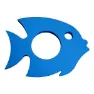Leisis Fish Flytematte unisex, Blue, 52.5 x 65.5 x 4cm