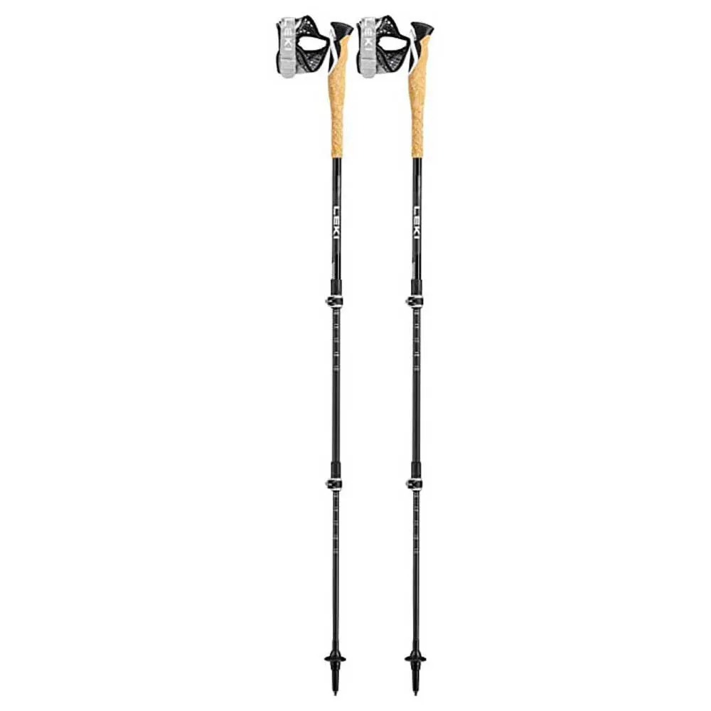 LEKI Cross Trail Lite Carbon Spaserstokker, Black / white / natural carbon, 100-135cm LEKI Cross Trail Lite Carbon Spaserstokker, Black / white / natural carbon, 100-135cm