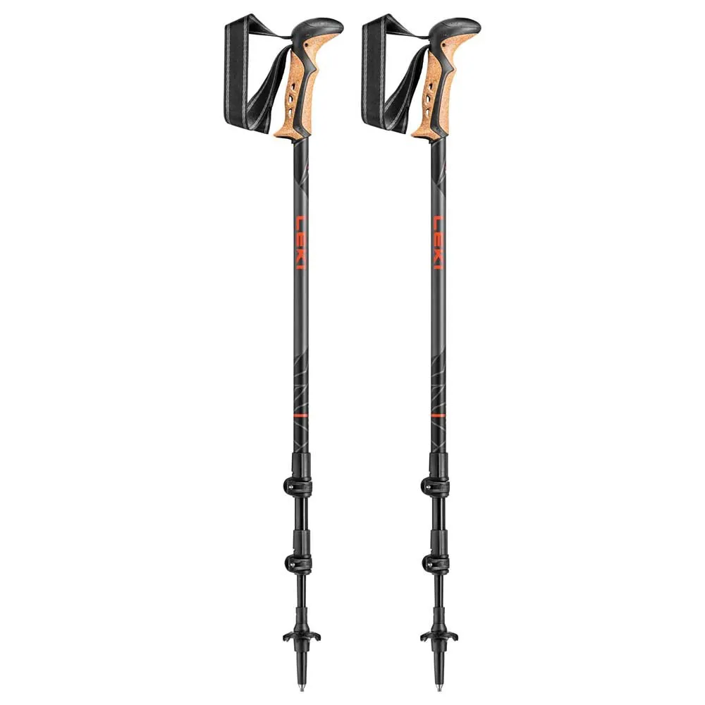 LEKI Khumbu Spaserstokker, Dark anthracite / white / bright red, 110-145cm
