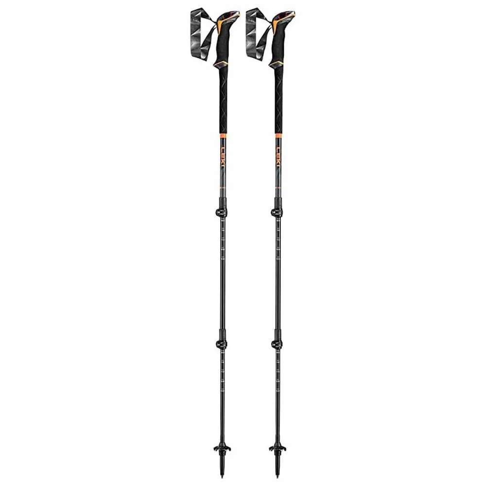 LEKI Sherpa Lite Spaserstokker, Neon orange / black / denim blue, 100-135cm LEKI Sherpa Lite Spaserstokker, Neon orange / black / denim blue, 100-135cm