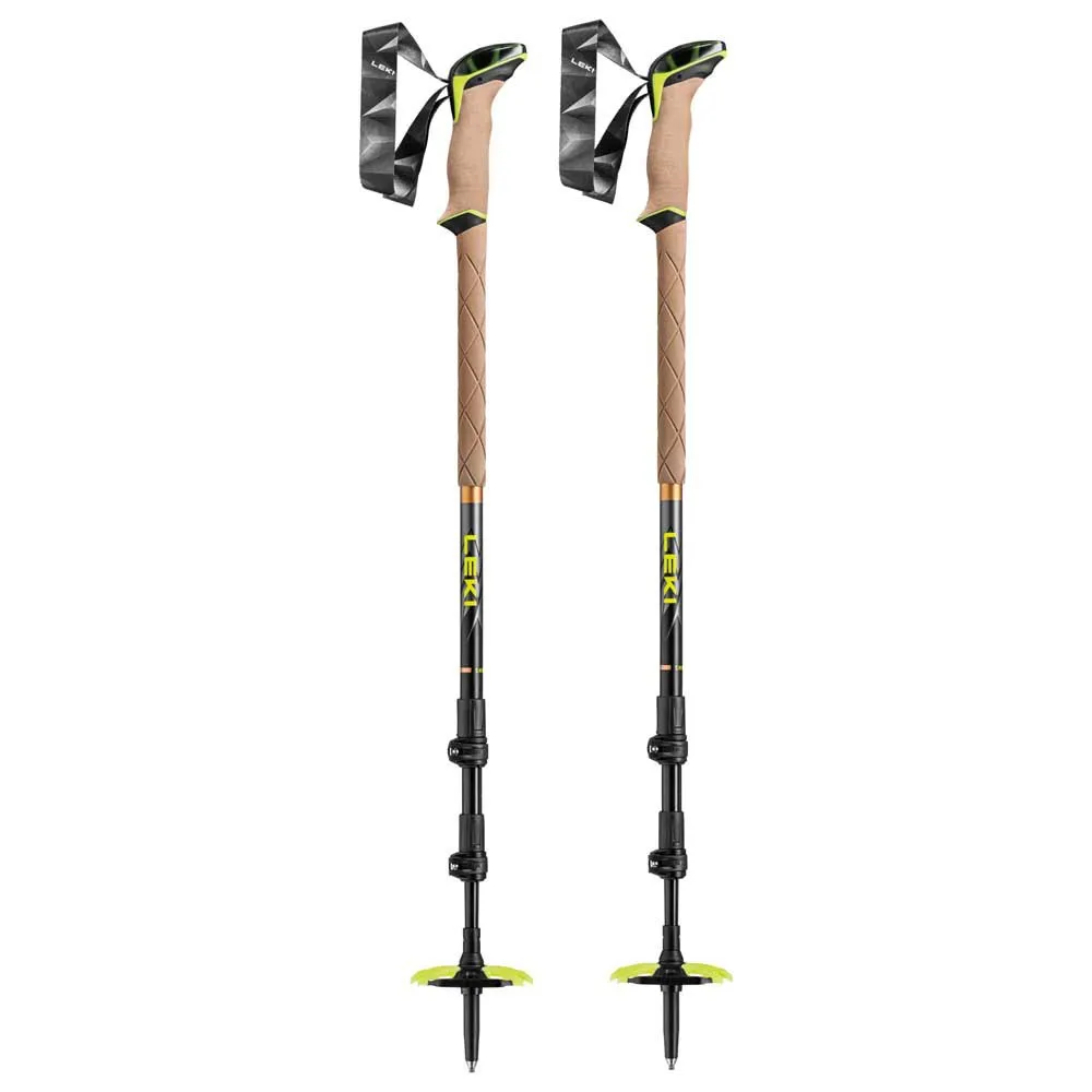 LEKI Sherpa Spaserstokker, Dark anthracite / copper / neon yellow, 110-145cm