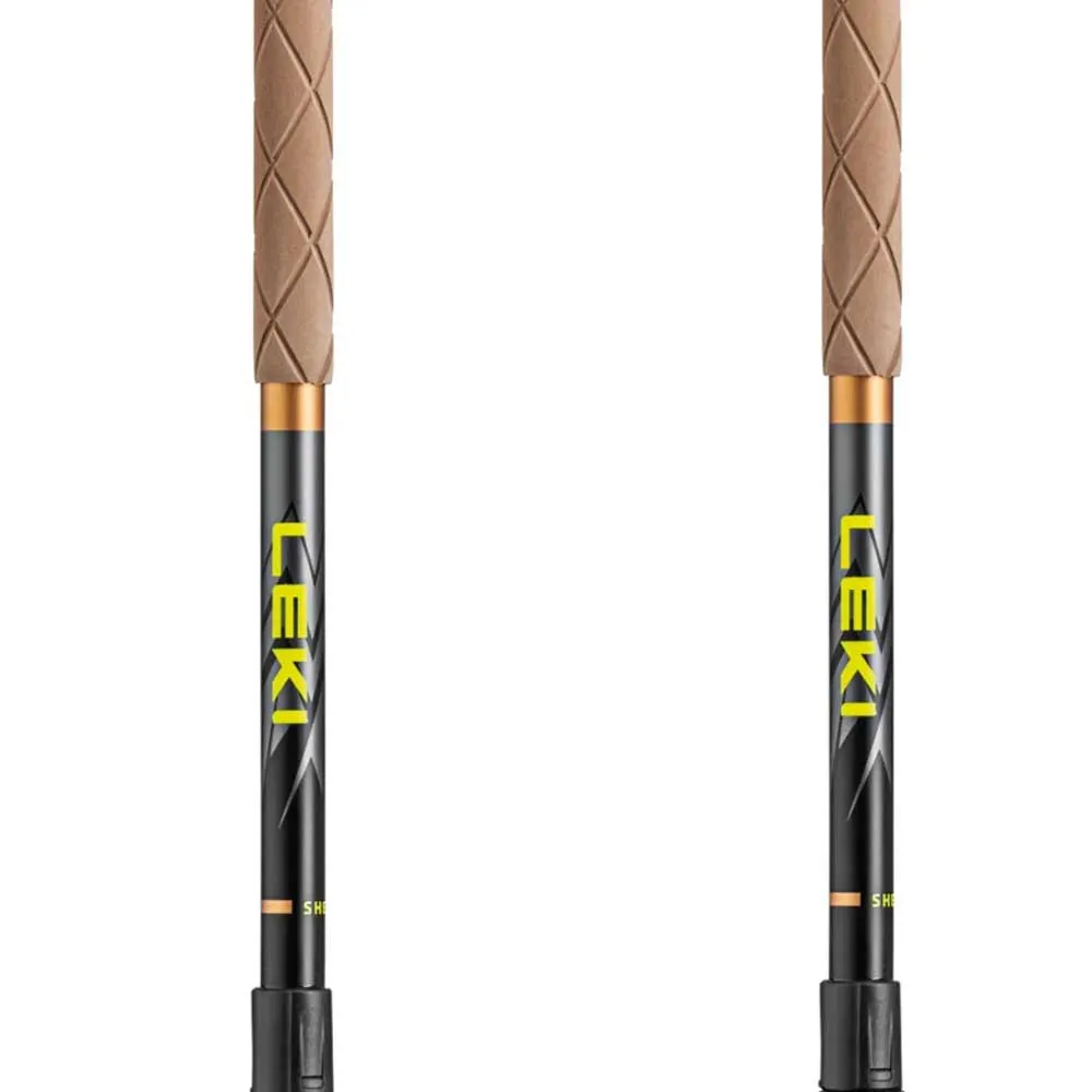 LEKI Sherpa Spaserstokker, Dark anthracite / copper / neon yellow, 110-145cm