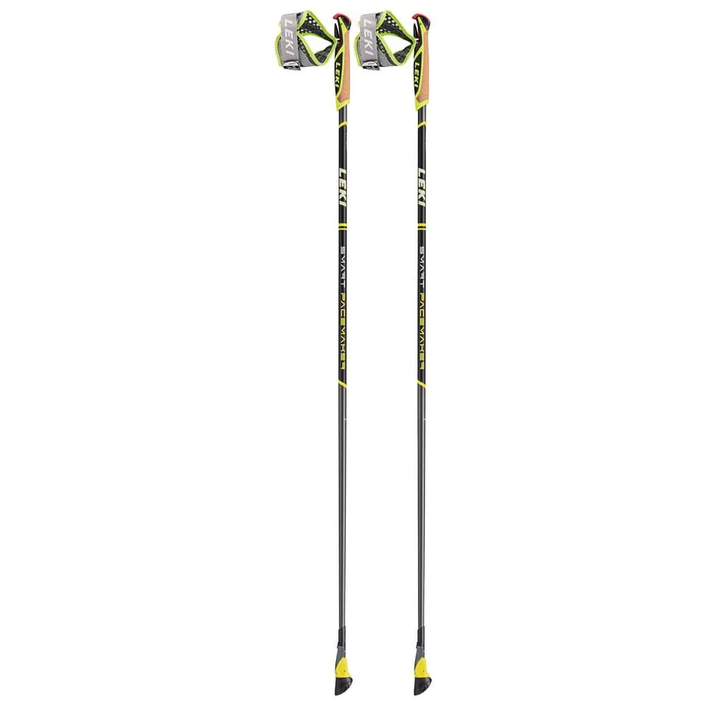 LEKI Smart Pacemaker Spaserstokker, Dark anthracite / black / green yellow, 105cm LEKI Smart Pacemaker Spaserstokker, Dark anthracite / black / green yellow, 105cm