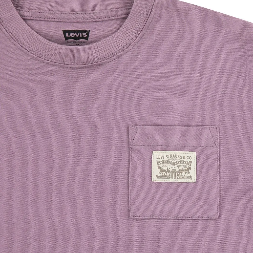 Levi's Curved Hem Pocket Kortarmet T-skjorte, Dusky orchid, 3Y Levi's Curved Hem Pocket Kortarmet T-skjorte, Dusky orchid, 3Y