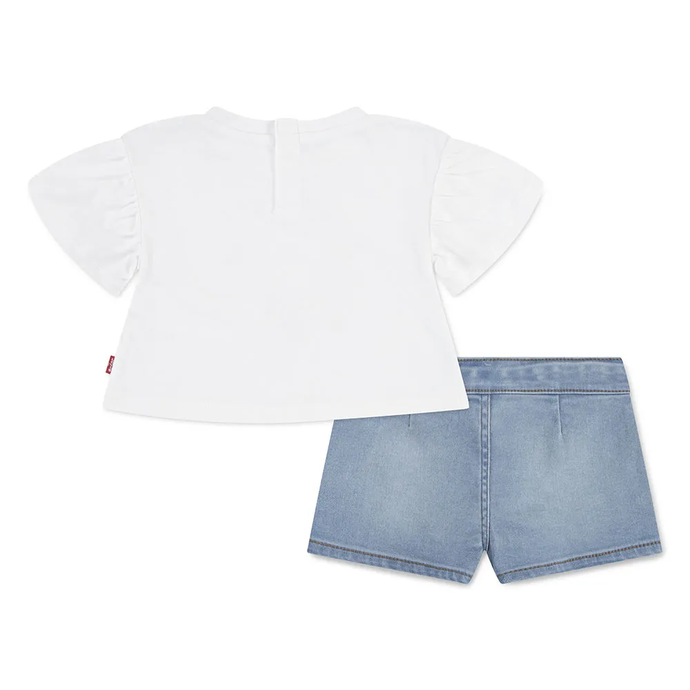 Levi's Flttr Slv Top And Se Sett, Bright white, 3MON