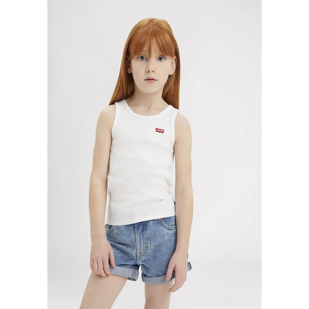 Levi's Meet And Greet Ribbed Ermeløs T-skjorte, Bright white, 16Y Levi's Meet And Greet Ribbed Ermeløs T-skjorte, Bright white, 16Y
