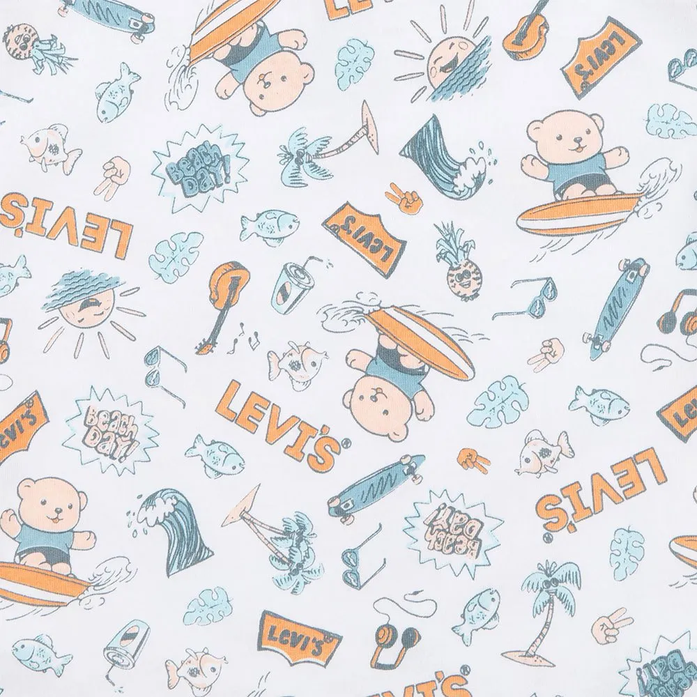 Levi's Surfing Doodle Aop Kortskjorte Sett, Bright white, 9MON