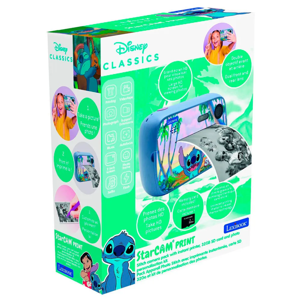 Lexibook Disney Stitch Instant Kamera, Multicolour, One Size Lexibook Disney Stitch Instant Kamera, Multicolour, One Size