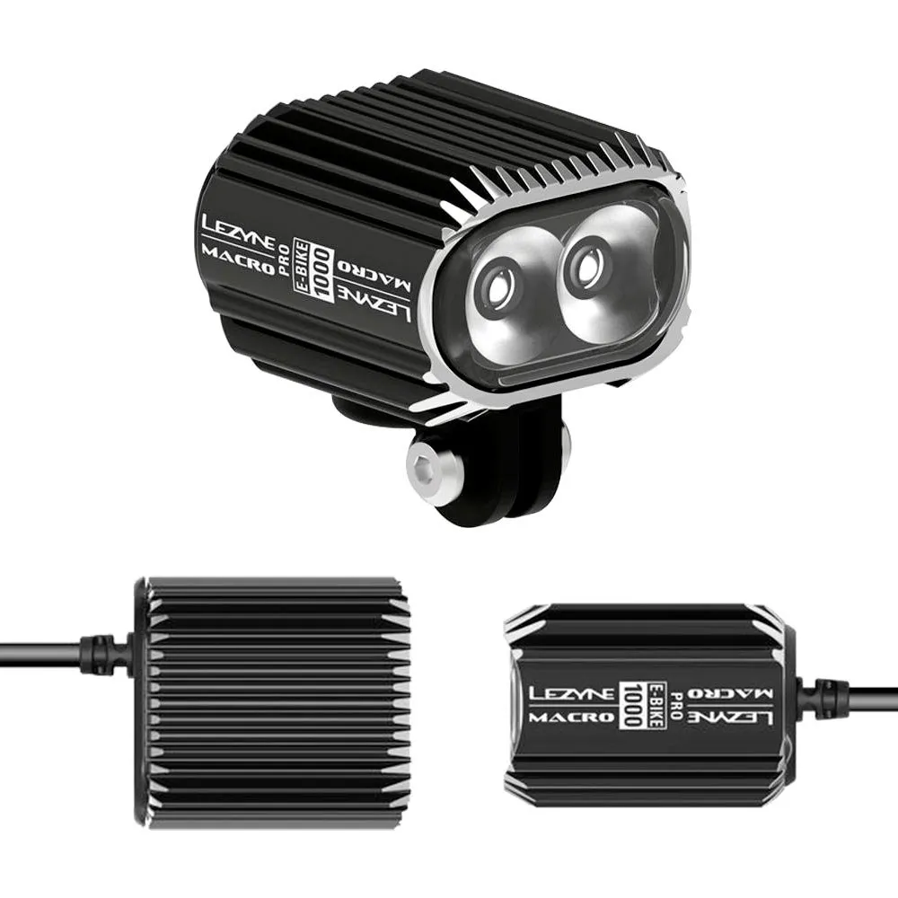 Lezyne E-bike Macro Drive 1000 Frontlys Refurbished, Black, 1000 Lysstyrker