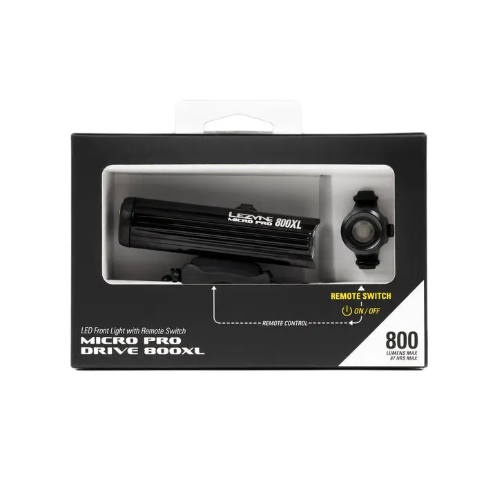 Lezyne Front LED Light Micro Drive Pro 800XL with Remote Switch, Front light