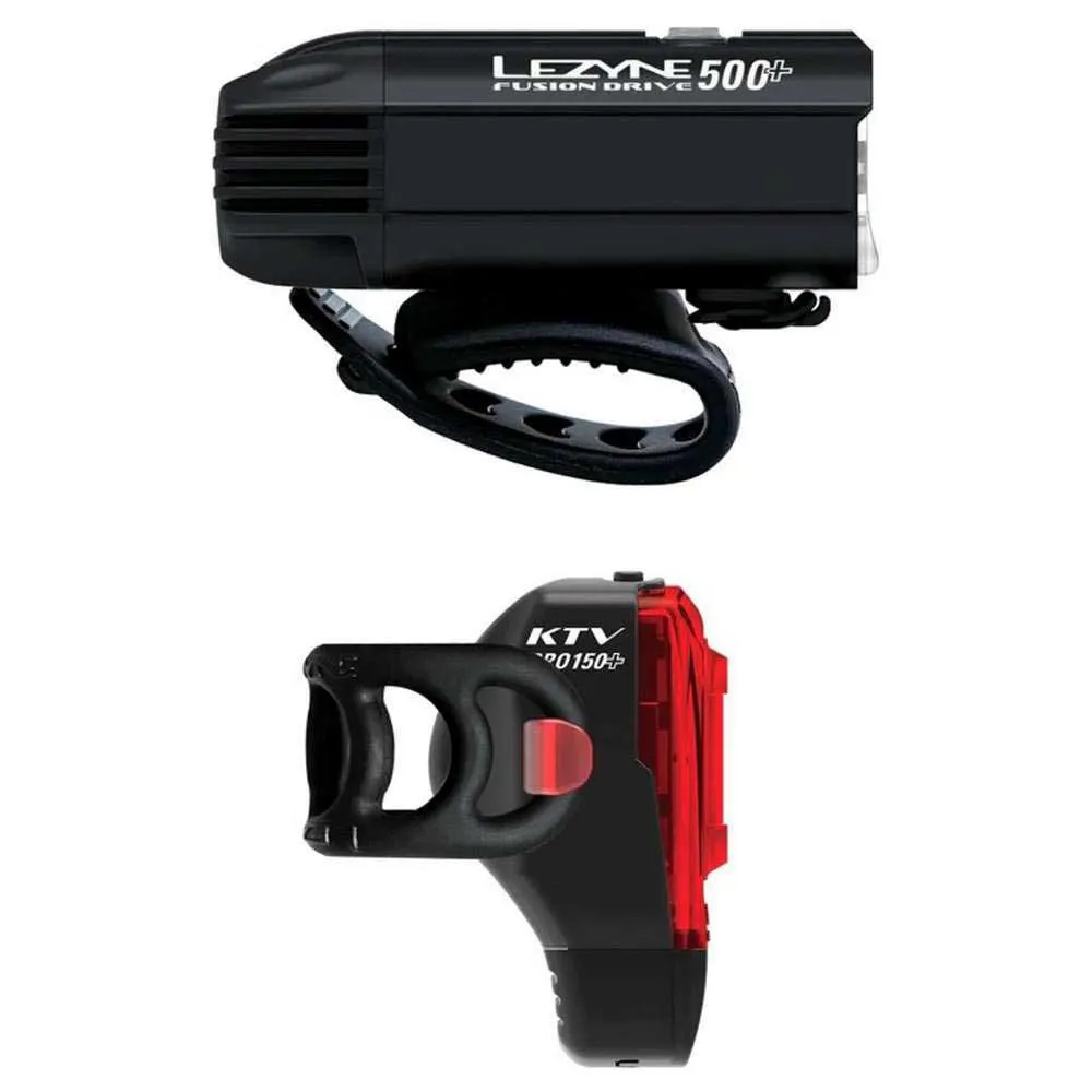 Lezyne Fusion Drive 500 Plus / Htv Drive Pro Plus Sykkellyktesett, Black, 500 / 150 Lysstyrker Lezyne Fusion Drive 500 Plus / Htv Drive Pro Plus Sykkellyktesett, Black, 500 / 150 Lysstyrker