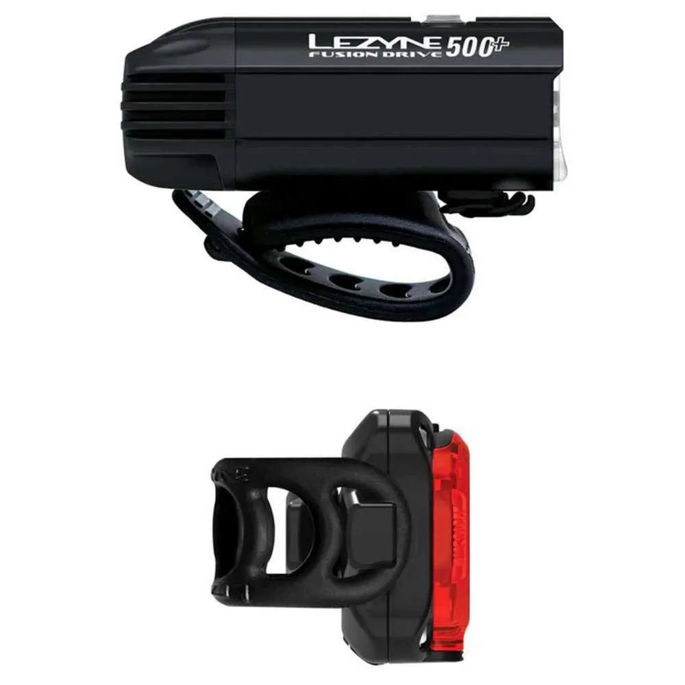 Lezyne Fusion Drive 500+ / Zecto Drive 200+ Sykkellyktesett, Black, 500 / 200 Lysstyrker Lezyne Fusion Drive 500+ / Zecto Drive 200+ Sykkellyktesett, Black, 500 / 200 Lysstyrker