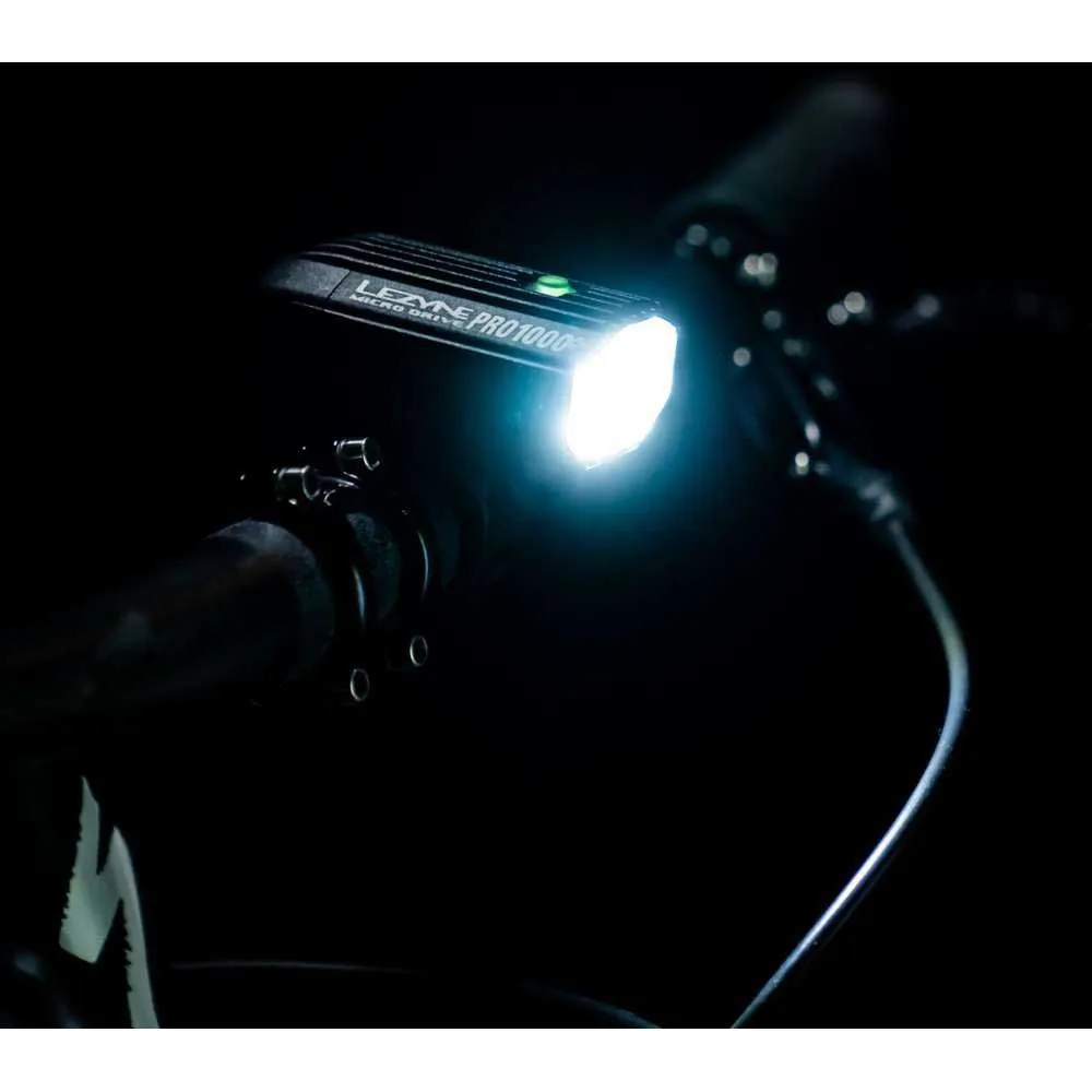 Lezyne Micro Drive Pro 1000+ Frontlys, Satin black, 1000 Lysstyrker Lezyne Micro Drive Pro 1000+ Frontlys, Satin black, 1000 Lysstyrker