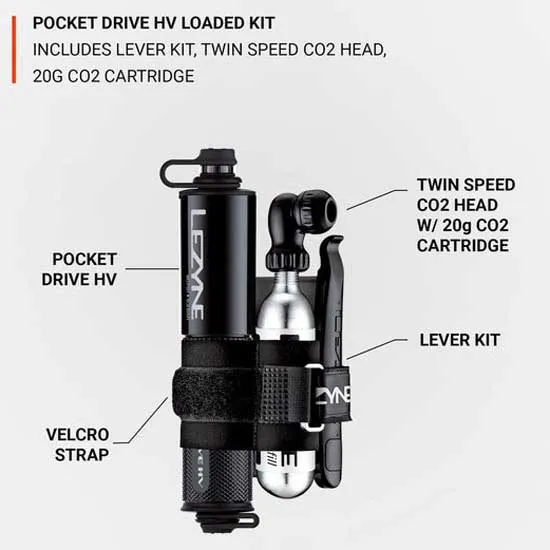 Lezyne Pocket Drive Hv Loaded Mini Pumpe, Black / silver, 160psi