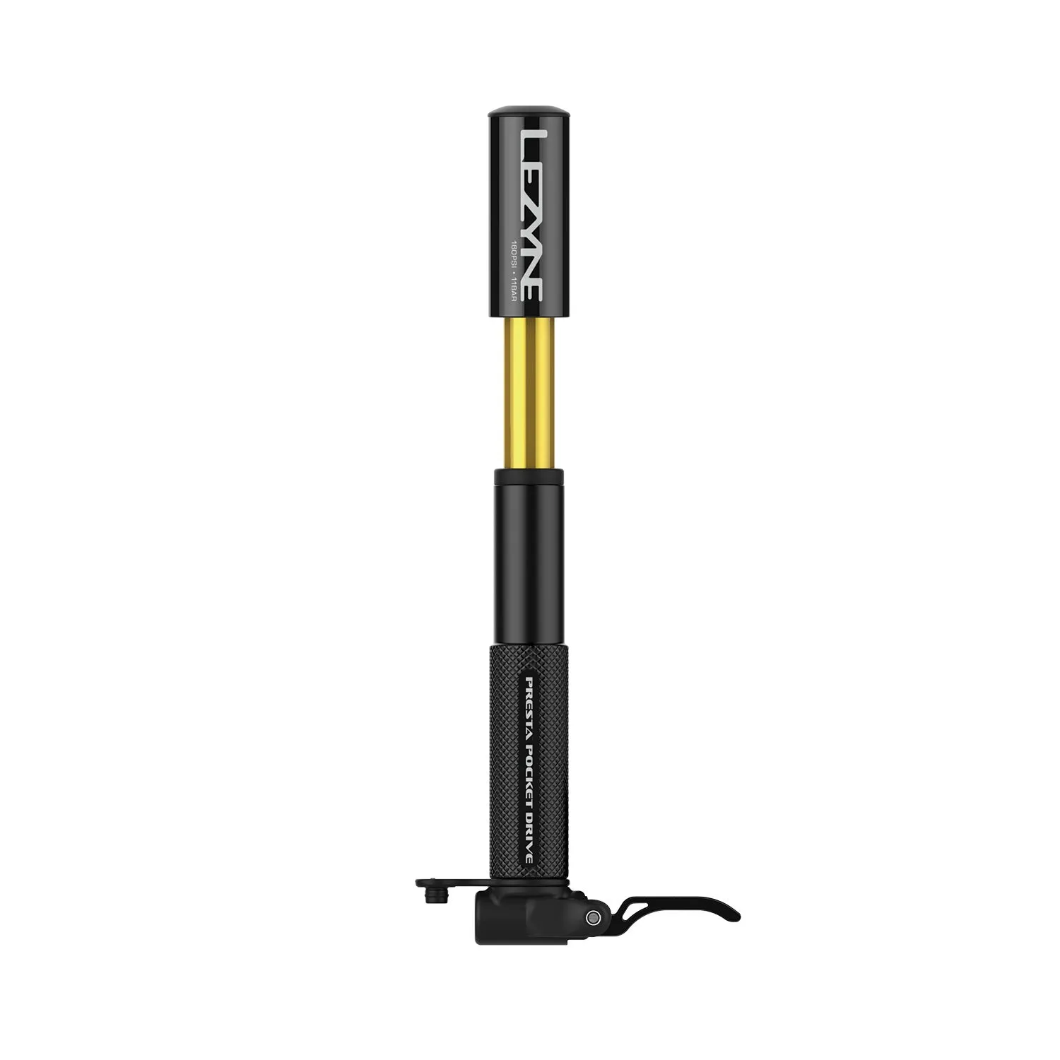 Lezyne Presta Pocket Drive Minipumpe, Black, 160psi