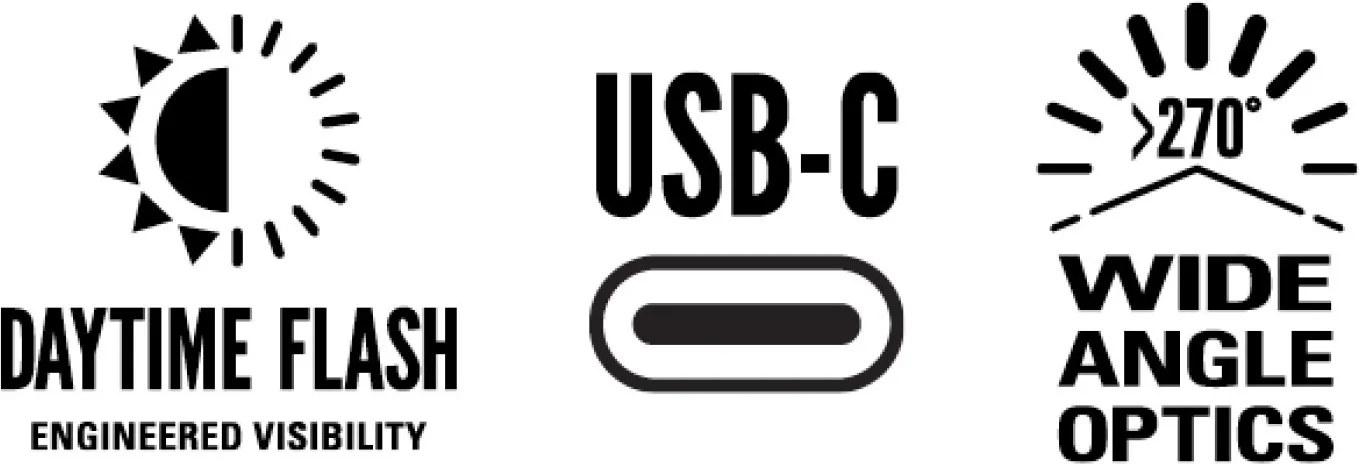 Lezyne Strip 300+ Baklys, Black / red, 300 Lysstyrker