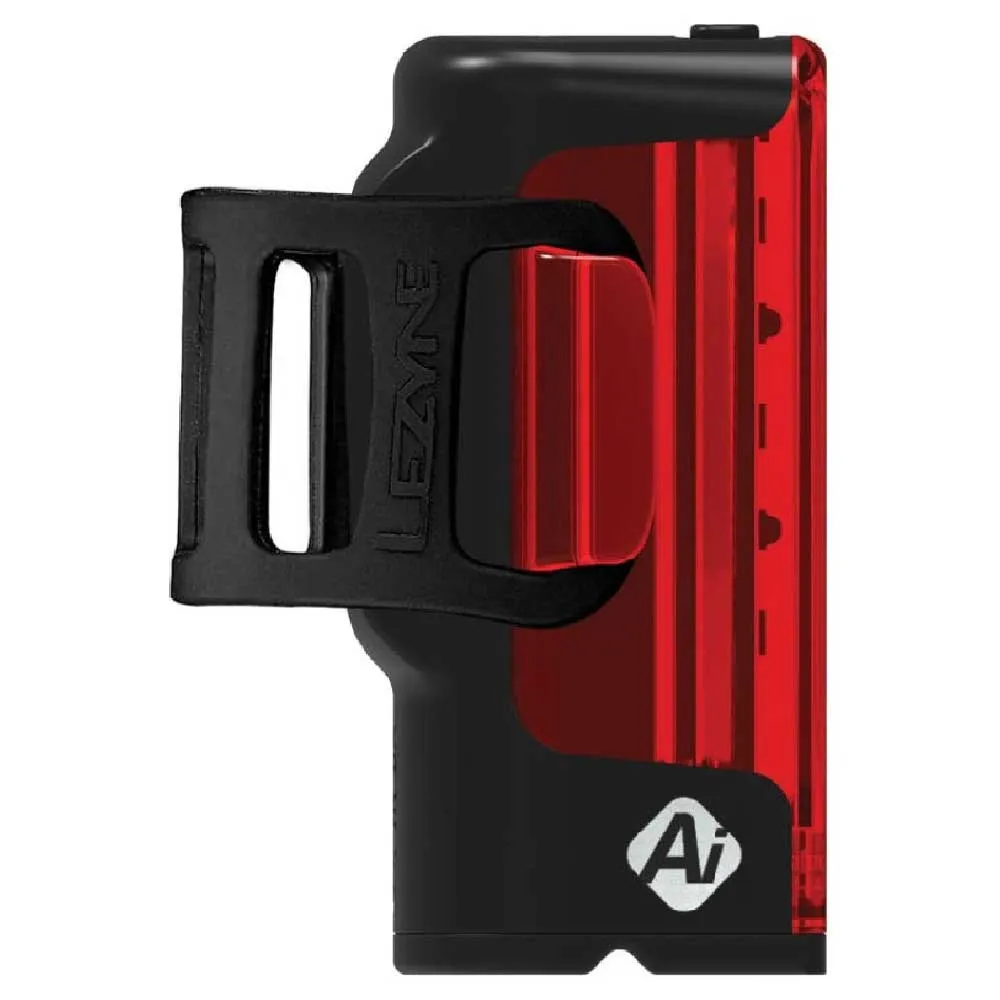 Lezyne Strip+ Stvzo Ai Alert Baklys, Black, 40 Lysstyrker